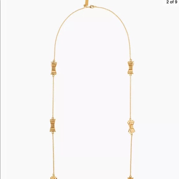 Kate Spade♠️12-K Gold Plated Bow Long Necklace-NWT - Picture 2 of 8